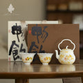 Hand-Painted Goldfish Overhead Handle Teapot Set - AlinTree