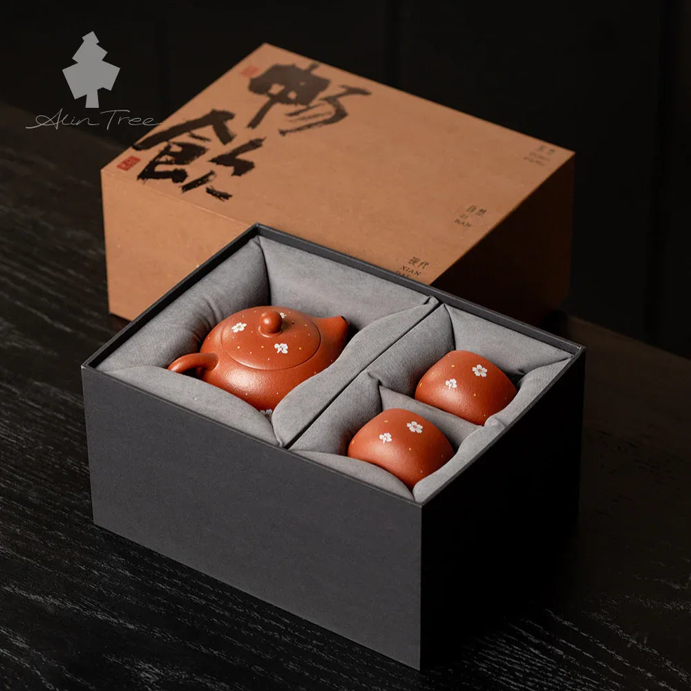 Zhu Ni Purple Clay Xishi Teapot Tea Set - AlinTree