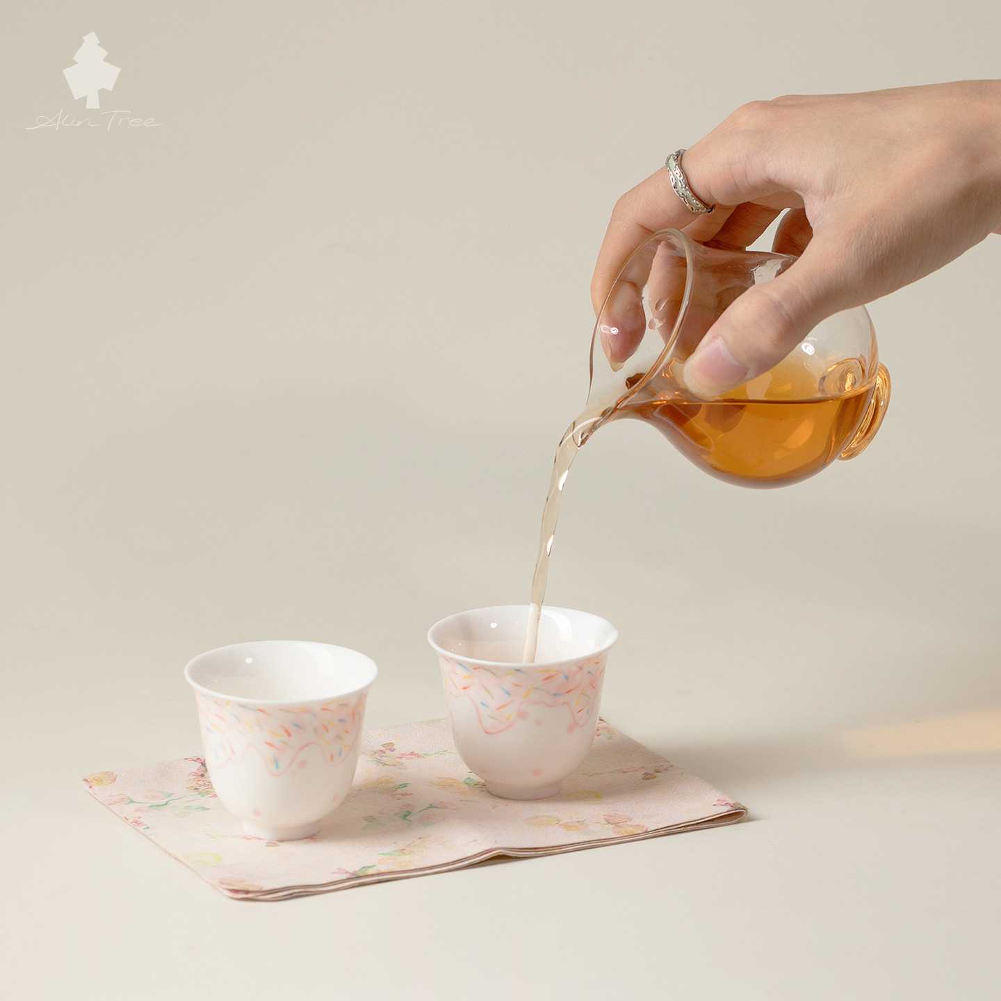 Pink Candy Bean Gaiwan Tea Set