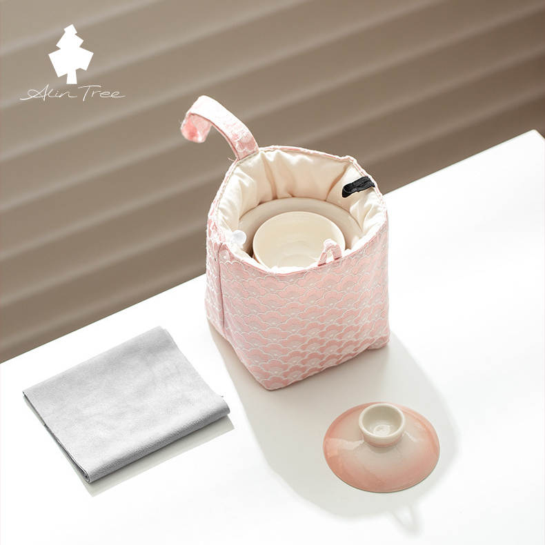 Gradient Wood Ash Glaze Outdoor Travel Gongfu Tea Set