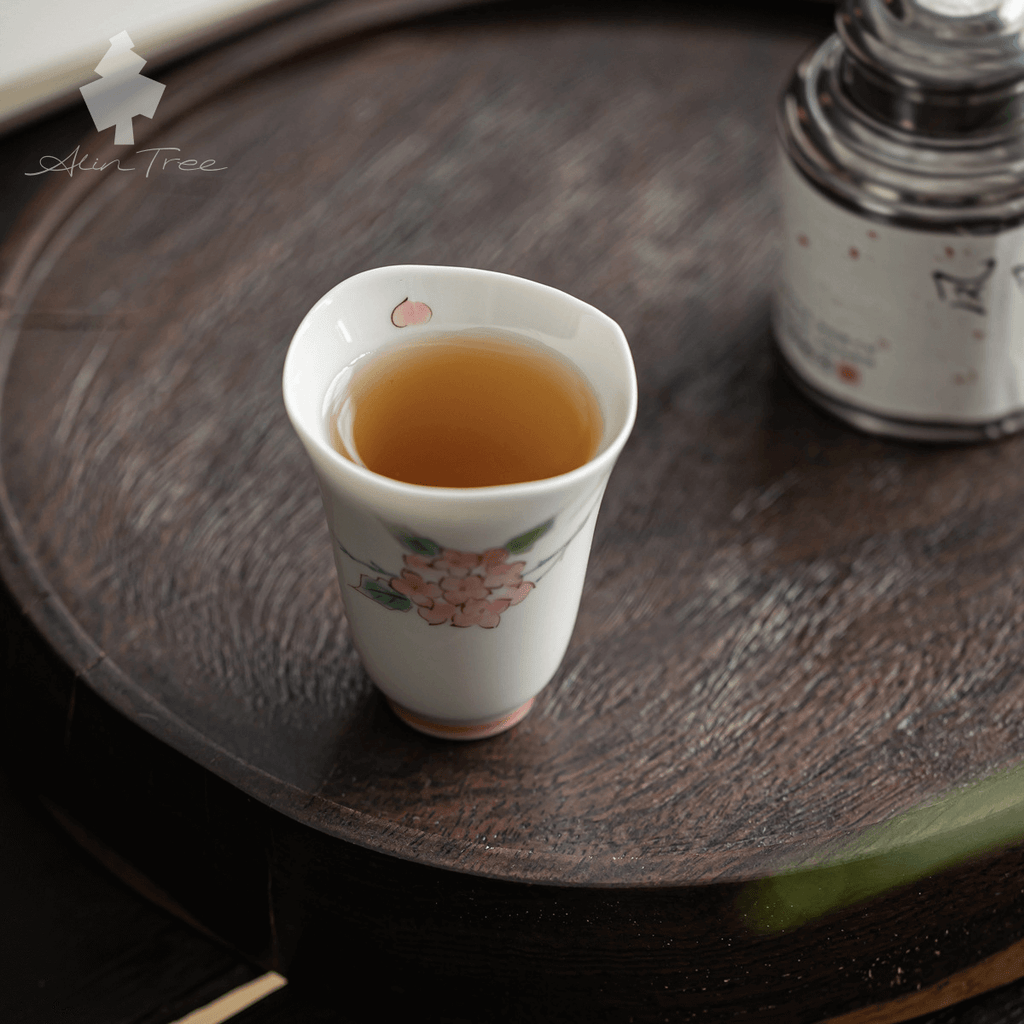 Hand-Painted Hydrangea Gongfu Tea Cup
