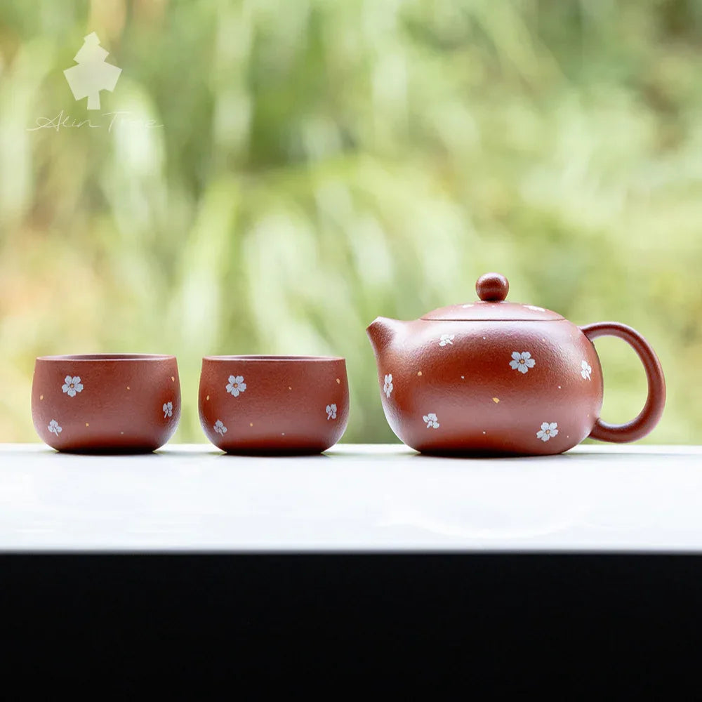 Zhu Ni Purple Clay Xishi Teapot Tea Set - AlinTree