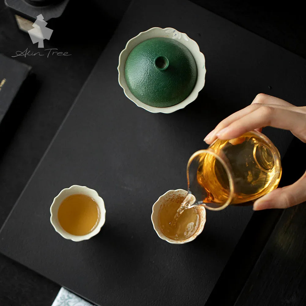 Hand-Painted Orchid Travel Tea Set - AlinTree