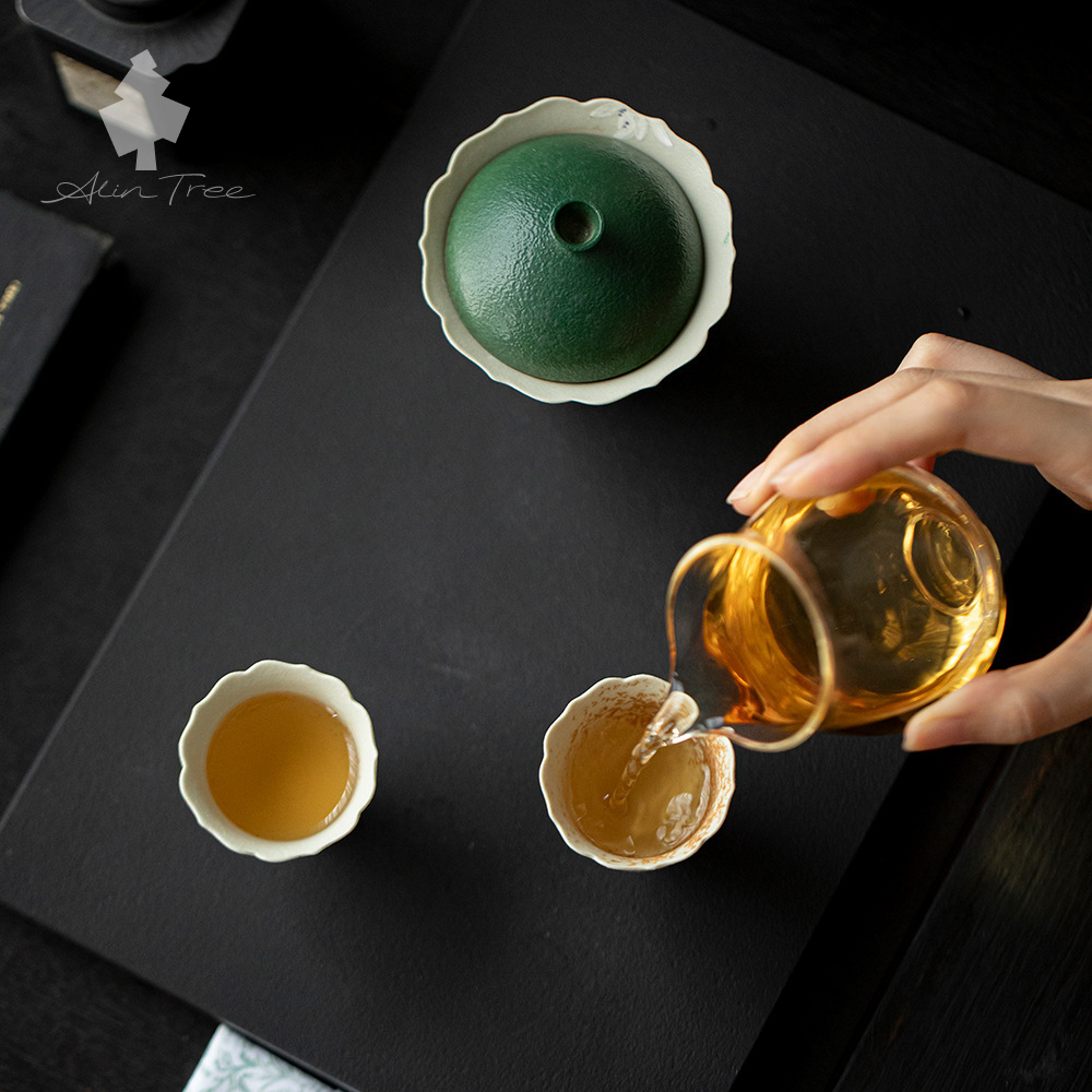 Hand-Painted Orchid Travel Tea Set