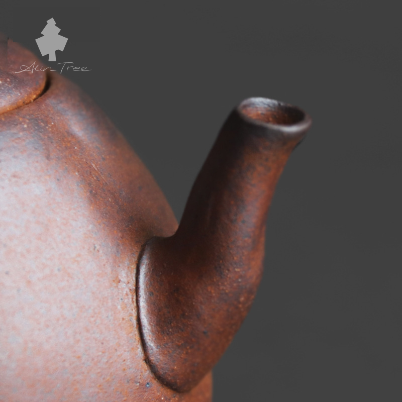 Coarse Stoneware Old Rock Clay Apple-Shaped Teapot