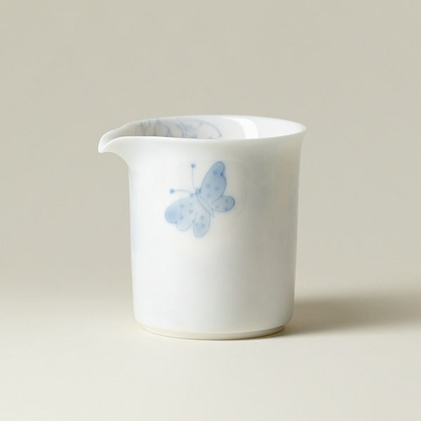 Hand-Painted Butterfly White Porcelain Fairness Cup,150ml